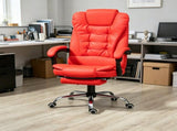 Red Executive Office Chair High Back Reclining Computer Chair with Footrest And Armrest for 09013473