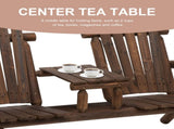 Wood Patio Chair Bench with Center Coffee Table/Garden chairs/courtyard chairs 98059382
