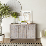 Accent Cabinet Farmhouse Style 3 Door Wooden Cabinet Sideboard Buffet Server Cabinet Storage W1435142948