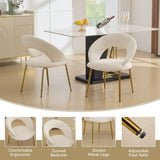 061-Set of 1 Velvet Fabric Chairs With Curved Backrest and Golden Metal Legs for Kitchen or W527P255475