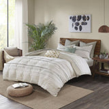 Full/Queen Cotton Printed Duvet Cover Set with Trims B03596468
