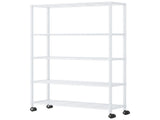 5-Layer Adjustable Shelf Iron Shelving Unit with 1.5" Nylon Wheels for Home Use 35.43*13.78*64.96in 84932247