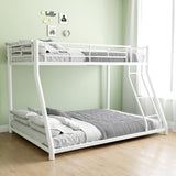 ZNTS Metal Bunk Bed Twin Over Full Size with Removable Stairs, Heavy Duty Sturdy Frame with 12" Under-Bed W1935P195937