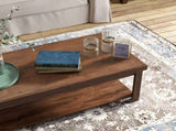 48 inch Coffee Table, No Assembly Required, Whiskey Finish B108P160191
