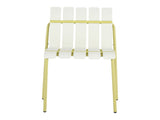 Summer - 4-Pack Modern Striped Color Block Chairs - Waterproof PP Seat & Sturdy Metal Legs, W3450P322877