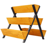 3 Tiers Wooden Vertical Raised Garden Bed with Legs,Brown Planter Raised Beds Kit for Flowers Herbs 96175538