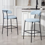 26'' Counter height bar stools Teddy fabric cover kitchen island counter bar stool with black powder W2215P292148