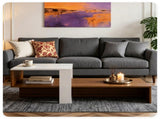 2-Tier Modern Geometric Coffee Table Engineered Wood Low Center Table with Storage Shelf, Waterproof 69288557