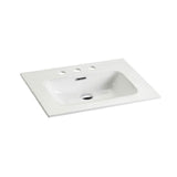 ZNTS BB0930Y331, Integrated white ceramic basin with three predrilled faucet holes, faucet and drain W1865P164391