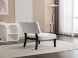 Movile Boucle Tufted Accent Chair with Oversized Seating, White T2574P185198