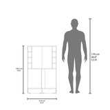 Natural Oak Corner Bar Cabinet with Bottle Rack and Open Shelf B062P290256