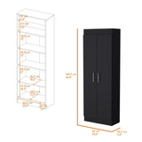 ZNTS Olivia Black 5-Shelf Storage Pantry Cabinet B062P175201