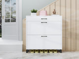 Shoe Storage Cabinet for Entryway, Free Standing Shoe Organizer with 2 Flip Drawers, Hidden Shoe 63092686