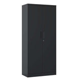 71"H Metal Garage Storage Cabinet, Black Tool Steel Locking Cabinet with Doors and 3 Shelves, Tall 81017127