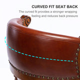 Seat height 29.5'' Cow top Leather Wooden Bar Stools, 360 Degree Swivel Bar Height Chair with Backs W2195135485