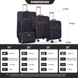 4-Piece Set ,Softshell Suitcase Spinner Wheels Terylene Sets Carry On Suitcase W284P154704