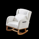 27.2"W Modern Accent High Backrest Living Room Lounge Arm Rocking Chair, Two Side Pocket W834P178233