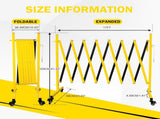 Metal Expandable Barricade, 11 Feet Retractable Fence Outdoor, Mobile Safety Barrier Gate, Easily 36255972