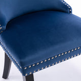 Furniture,Upholstered Wing-Back Dining Chair with Backstitching Nailhead Trim and Solid Wood 12279323