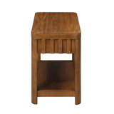 25'' Rectangular Farmhouse End Table with Storage Shelf, Sofa Side Table with Solid Wood Legs for W1202P177312