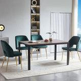 Dark Green Velvet Dining Chairs with Metal Legs and Hollow Back Upholstered Dining Chairs Set of 4 W1164P188246