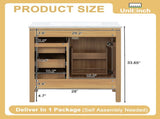 30 Inch Bathroom Vanity with Ceramic Sink, Modern Bathroom, Soft Close Hinges & Drawers, MDF N729P488578N