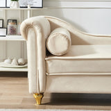 Modern Upholstery Chaise Lounge Chair with Storage Velvet W1097102811