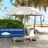 ZNTS Outdoor beach umbrella-Cream White （Prohibited by WalMart） 25056736
