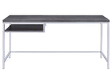 Weathered Grey and Chrome Rectangular Writing Desk B062P153658