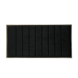 Upholstered Velvet Ottoman Bench with Brass Finish, Black N757P256384B