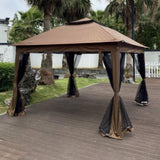 Outdoor 11x 11Ft Pop Up Gazebo Canopy With Removable Zipper Netting,2-Tier Soft Top Event W419104362