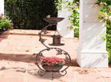37.8 inch Bird Bath and Solar Bird Feeders Combo with Flower Planter Pedestal, Weather Resistant 60319630
