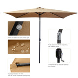 ZNTS Outdoor Patio Umbrella 10 Ft x 6.5 Ft Rectangular with Crank Weather Resistant UV Protection Water W41923910