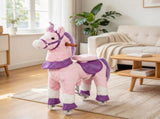 Kids Ride-On Plush Horse for Ages 2, 29.5" Riding Pony with Rotatable Head & Sounds, Pink 62316684