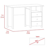 Bianco Writing Computer Desk, Three Drawers, One Shelf B200P188822
