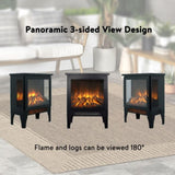 ZNTS 15 inch Freestanding Electric Fireplace Stove heater with 3D Flame effect W1769P205859