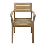 STAMFORD Dining Chairs Set of 2,Acacia Wood Patio Armchair,for Backyard, Poolside, Garden,Grey N762P251941E