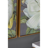Set of 4 White and Gold Botanical Wall Art Prints, Home Decor for Living Room Dining Room Bedroom W2078127367