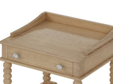 Retro Style Nightstand with Drawer and Open Shelf for Bedroom, Bedside Table with Turned Legs and N733P206240M