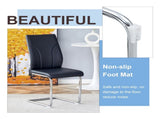 6 Dining Chair Set, Black Dining Chair Set, PU Material High Back Seat and Sturdy Leg Chair, W1151P203804