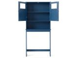 2-Door Painted MDF Toilet Cabinet 23.23*8.66*66.93in Navy blue 89298036