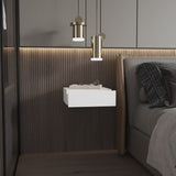 White Wall-Mounted Floating Nightstand B062P175152