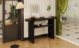 ZNTS TREXM Elegant Minimalist Console Table with Rounded Edges and Sturdy Shelf Design for Entryway, N715P195554B