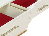 Lexington 9-Drawer Dresser in Beige with Textured Finish and Gold Hardware B009P450611