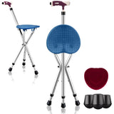Folding Seat Cane 5-Level Height Adjust, LED Light, Anti-Slip Pads, Aluminum Alloy, Bonus 50929782