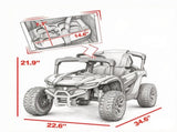 White 12V Electric Kids UTV Ride On Truck Battery Powered with Rear Suspension, Parental Remote for 64266350