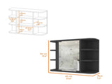 Roseburg 6-Shelf Medicine Cabinet with Mirorr Black Wengue B06280463