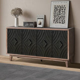 Mid Century Sideboard Buffet Cabinet with Solid Wood Legs 60" Kitchen Storage Cabinet Credenza with W1445P173038