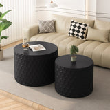 Stylish and Minimalist Nesting Coffee Table Set with Honeycomb Design, Modern Round Coffee Table, W757P206009
