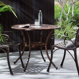 Outdoor Round Cast Aluminum Dining Table, Shiny Copper 64858.00